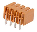 Conector macho para PCB Ángulo de 90° Weidmüller serie OMNIMATE SL de 4 vías, 1 fila, paso 3.5mm, para soldar, Orificio