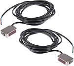 Fotocélula rectangular Omron, Sistema Barrera de Luz, alcance 15 m, salida PNP, Cable de 2/3 hilos de 2 m, IP69K