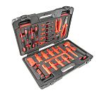 Kit de herramientas RS PRO, Maletín de 23 piezas para Técnicos, contiene Cuchilla, alicates, carraca, destornillador,