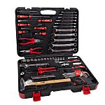 Kit de herramientas RS PRO, Maletín de 73 piezas para Mecánico, contiene Puntas, martillo, llaves hexagonales,