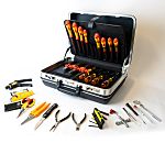 Kit de herramientas CK, Maletín de 38 piezas para Electromecánica, contiene Cuchilla, alicates, destornillador,
