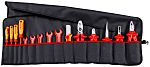 Estuche enrollable para herramientas Knipex, Rollo de 15 piezas para Electricista, contiene Cuchillo, alicates,