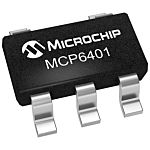 Amplificador operacional MCP6401T-E/LT, 1,8 → 6 V 1MHZ SC-70, 5 pines, Entrada / salida Rail-to-Rail