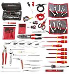 Kit de herramientas Facom, Maletín de 100 piezas para Electricista, contiene Cutters, Hex Keys, Knife, Pliers, Ratchet,