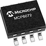 Amplificador operacional MCP6072T-E/SN Precisión, 6 V 1.2MHZ Rail to Rail SOIC, 8 pines 10 kHz, Entrada / salida