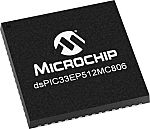Procesador de señal digital DSPIC33EP512MC806-I/MR, AEC-Q100 60MHZ 16bit 52 Kb RAM, 536 kB Flash, QFN 64 pines 1 (24 x