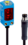 Fotocélula miniatura Sick, Sistema Supresión de Fondo, alcance 220 mm, salida PNP/NPN, 4 contactos, cable con conector