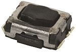 Interruptor táctil tipo Placa de empuje, Negro, contactos SPST 1.7mm