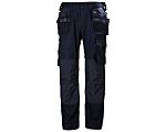 Pantalones de trabajo, Azul marino, Algodón, elastano, poliéster Oxford 33plg M