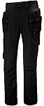 Pantalones de trabajo para Mujer, cintura 26plg, pierna 29.5plg, Negro, Duradero, Algodón, poliéster Luna 26plg 65cm