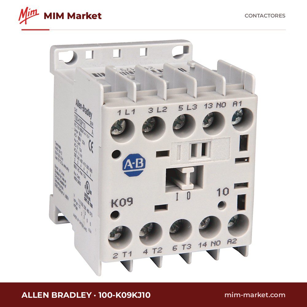 Contactor Allen Bradley 100-K09KJ10 – 3 polos, 9 A, 4 kW, bobina 24 V AC
