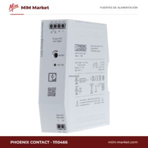 Fuente de alimentación carril DIN Phoenix Contact 1110466 – 24 V DC, 5 A, 120 W