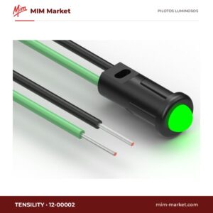 Piloto LED Tensility 12-00002 – verde, Vf típ. 2,2 V, Ø4,37 mm, cables de 152,4 mm