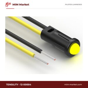 Piloto LED Tensility 12-00004 – amarillo, Vf típ. 2 V, Ø4,37 mm, cables de 152,4 mm