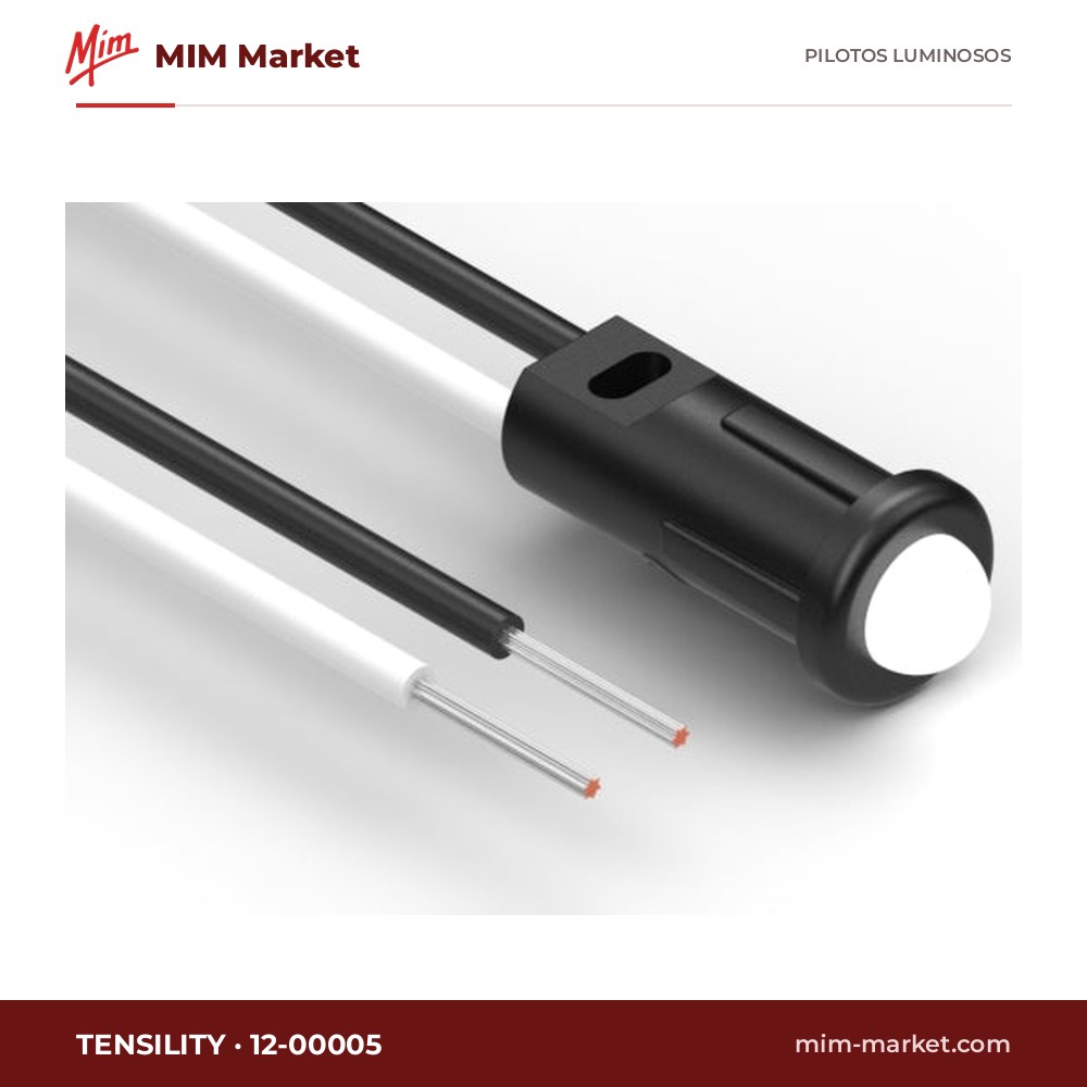 Piloto LED Tensility 12-00005 – blanco, Vf típ. 3 V, Ø4,37 mm, cables de 152,4 mm