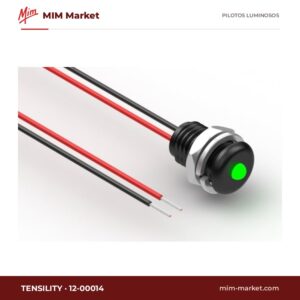 Piloto LED Tensility 12-00014 – verde, 5…30 V DC, Ø8,1 mm, cables de 150 mm, IP68