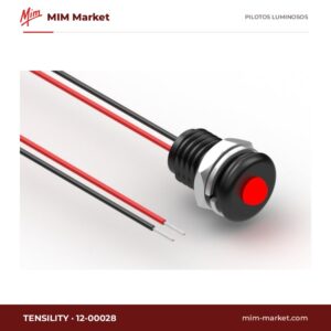Piloto LED Tensility 12-00028 – rojo, 5…30 V DC, Ø11,1 mm, cables de 305 mm, IP68