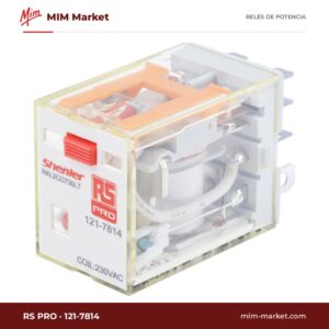 Relé de potencia RS PRO 121-7814 – DPDT, bobina 230 V ac, 10 A