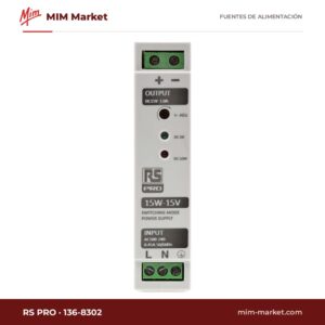 Fuente de alimentación carril DIN RS PRO 136-8302 – 15 V DC, 1 A, 15 W
