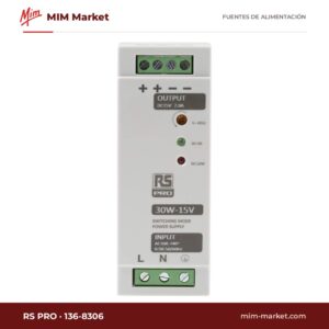 Fuente de alimentación carril DIN RS PRO 136-8306 – 15 V DC, 2 A, 30 W