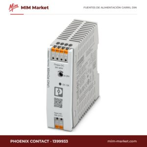Fuente de alimentación carril DIN Phoenix Contact 1399933 – 24 V dc, 2.5 A a 24 V dc, 60 W