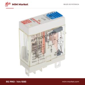 Relé de potencia RS PRO 144-1593 – SPDT, bobina 12 V dc, 12 A