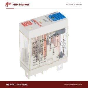Relé de potencia RS PRO 144-1596 – SPDT, bobina 110 V dc, 12 A