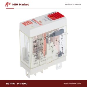 Relé de potencia RS PRO 144-1600 – SPDT, bobina 230 V ac, 12 A