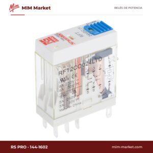 Relé de potencia RS PRO 144-1602 – DPDT, bobina 24 V, 8 A