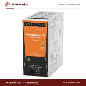 Fuente de alimentación carril DIN Weidmüller 1478240000 – 48 V DC, 5 A, 240 W