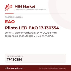 Piloto LED EAO 17-130354 – serie 17, bicolor verde/rojo, 24 V DC, Ø8 mm, terminales enchufables 2 x 0,5 mm, IP65
