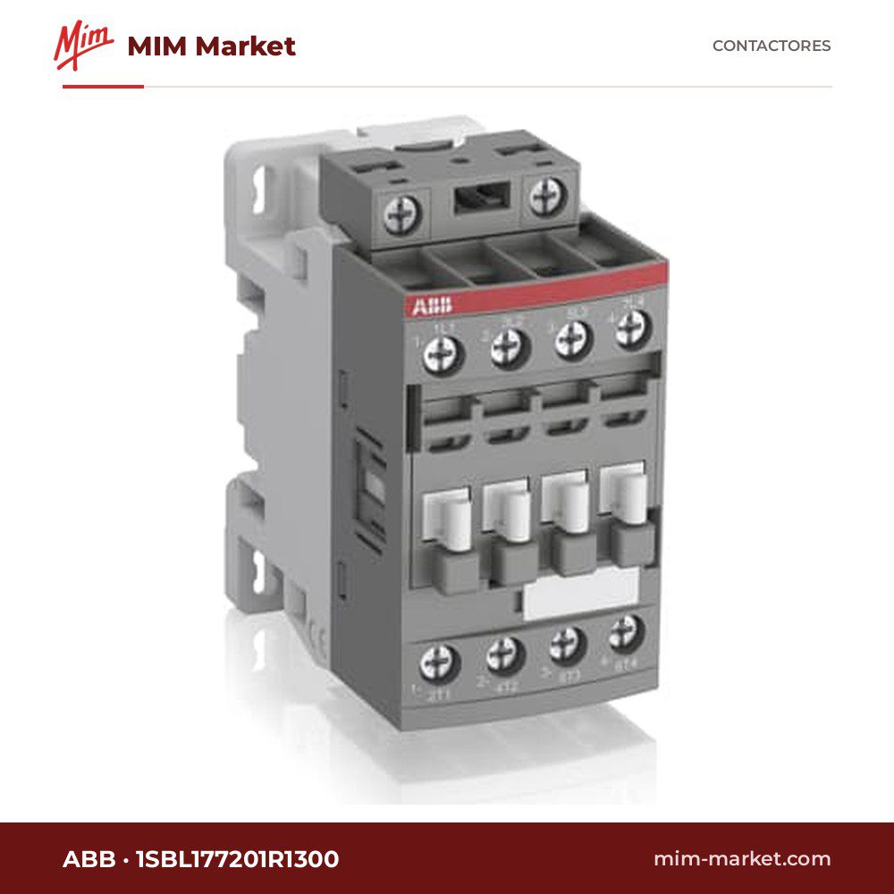 Contactor ABB 1SBL177201R1300 – 4 polos, 30 A, 7,5 kW, bobina 230 V AC
