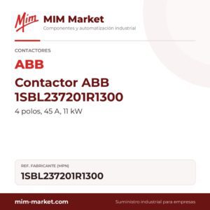 Contactor ABB 1SBL237201R1300 – 4 polos, 45 A, 11 kW