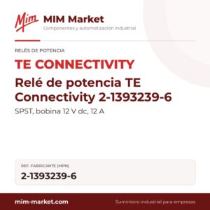Relé de potencia TE Connectivity 2-1393239-6 – SPST, bobina 12 V dc, 12 A