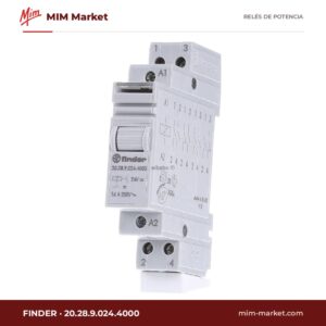 Relé de potencia Finder 20.28.9.024.4000 – DPST-NO, bobina 24 V dc, 16 A