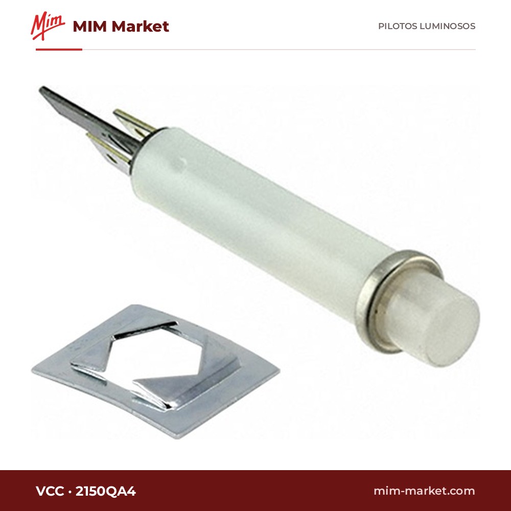 Piloto de neón VCC 2150QA4 – serie 2150, blanco, 125 V AC, Ø7,87 mm, faston 4,7 mm