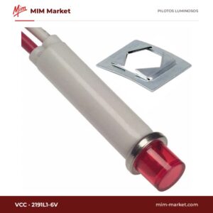 Piloto LED VCC 2191L1-6V – serie 2191, rojo, 6 V, Ø7,87 mm, cables de 116,8 mm