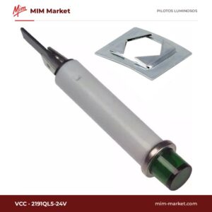 Piloto LED VCC 2191QL5-24V – serie 2191, verde, 24 V, Ø7,87 mm, faston 4,7 mm