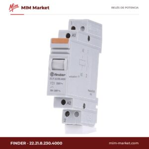 Relé de potencia Finder 22.21.8.230.4000 – SPST, bobina 230 V ac, 20 A