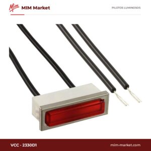 Piloto de neón VCC 2330D1 – serie 2330, rojo, 125 V AC, 32,51 x 10,16 mm, cables de 116,8 mm