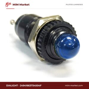 Piloto LED Dialight 24941663734504F – serie 249, azul, 10 V DC, Ø9,53 mm, terminales rectos para wire-wrap