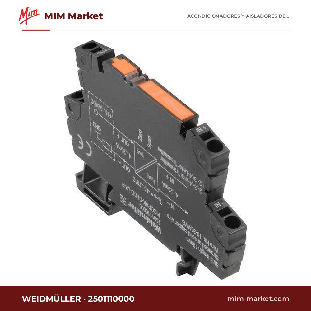 Aislador de señal PICOPAK Weidmüller PICOPAK-CI-CO-LP-P 2501110000 – serie PICOPAK, modelo CI-CO-LP-P