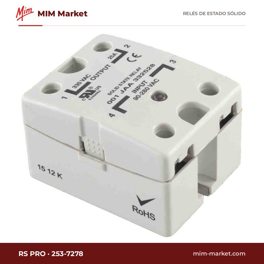 Relé de estado sólido RS PRO 253-7278 – 40 A, 24-280 V ac