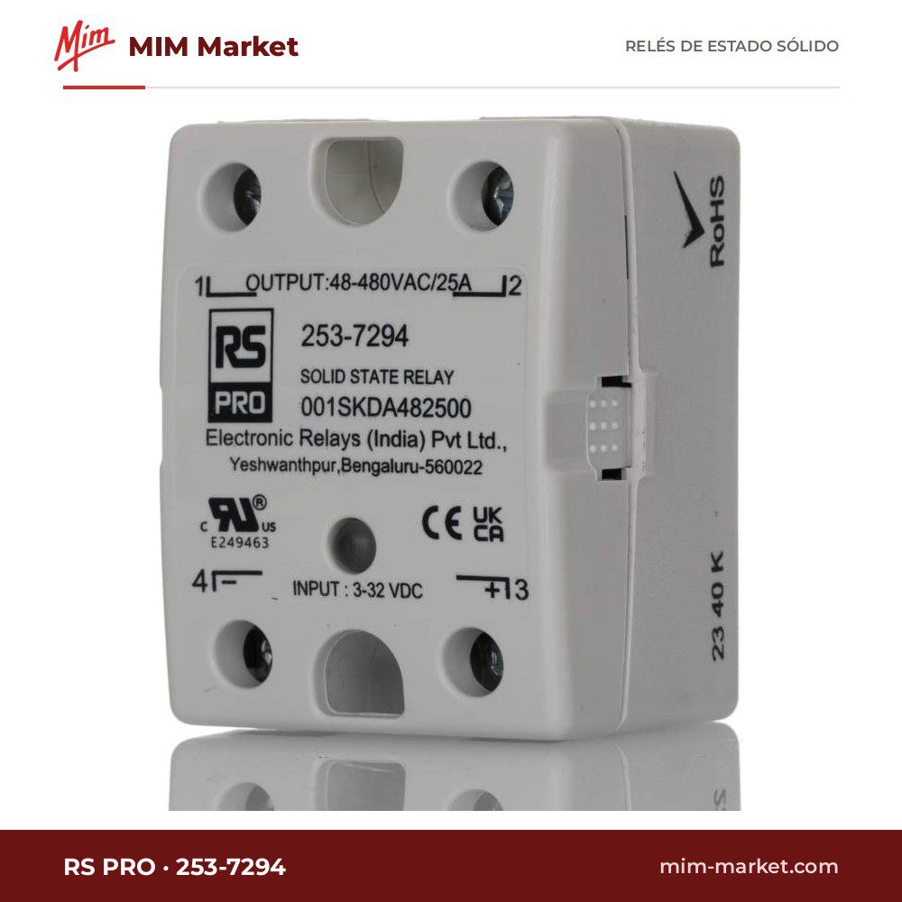 Relé de estado sólido RS PRO 253-7294 – 25 A, 48-480 V ac