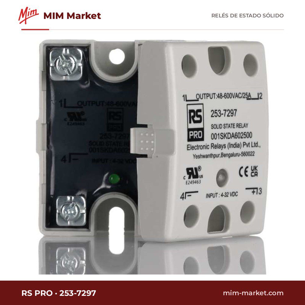 Relé de estado sólido RS PRO 253-7297 – 25 A, 48-600 V ac