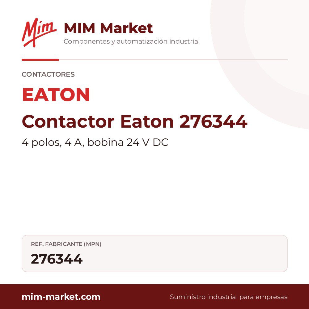 Contactor Eaton 276344 – 4 polos, 4 A, bobina 24 V DC