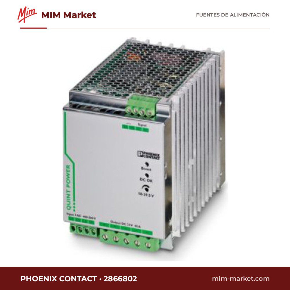 Fuente de alimentación carril DIN Phoenix Contact 2866802 – 24 V DC, 40 A, 960 W