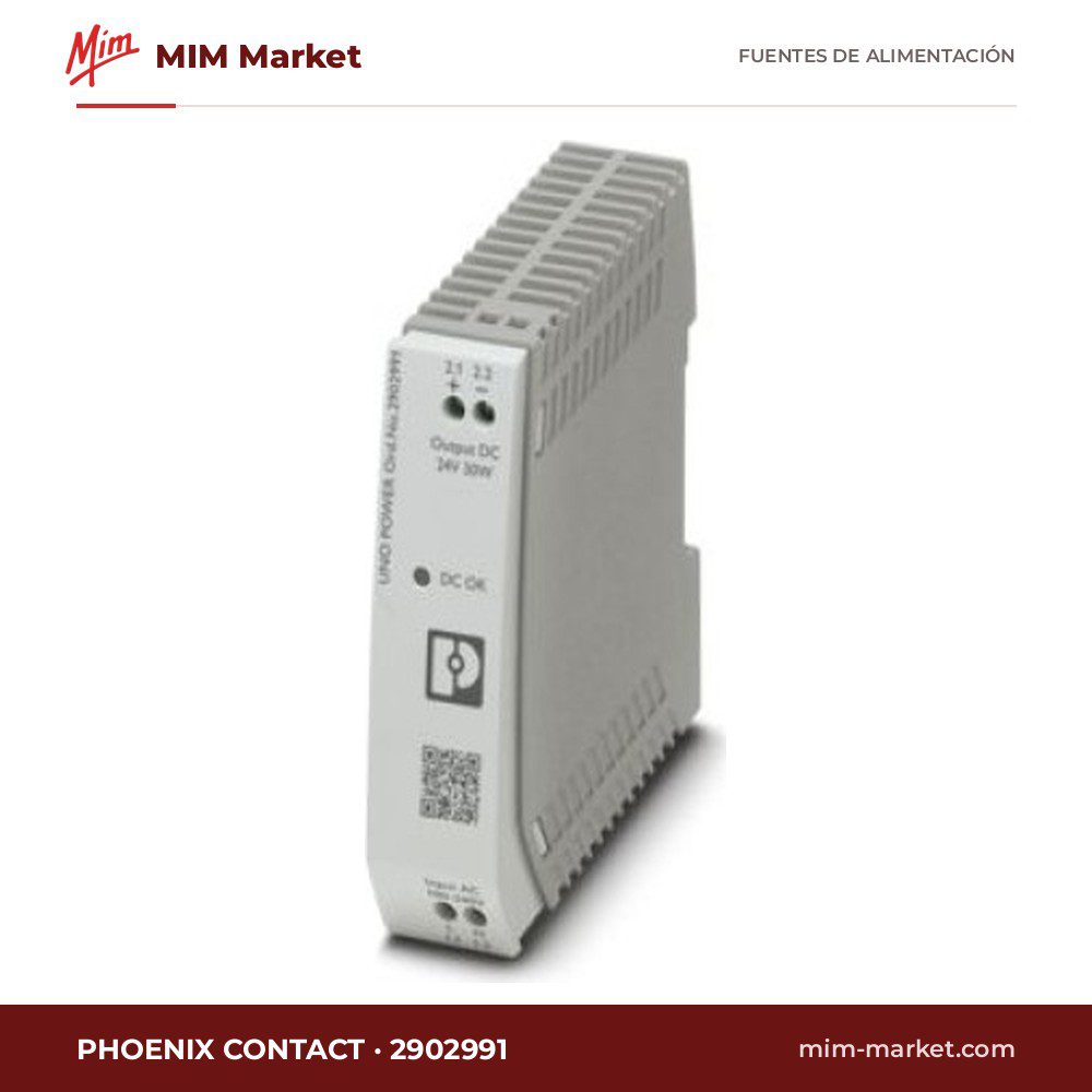 Fuente de alimentación carril DIN Phoenix Contact 2902991 – 24 V DC, 1,25 A, 30 W
