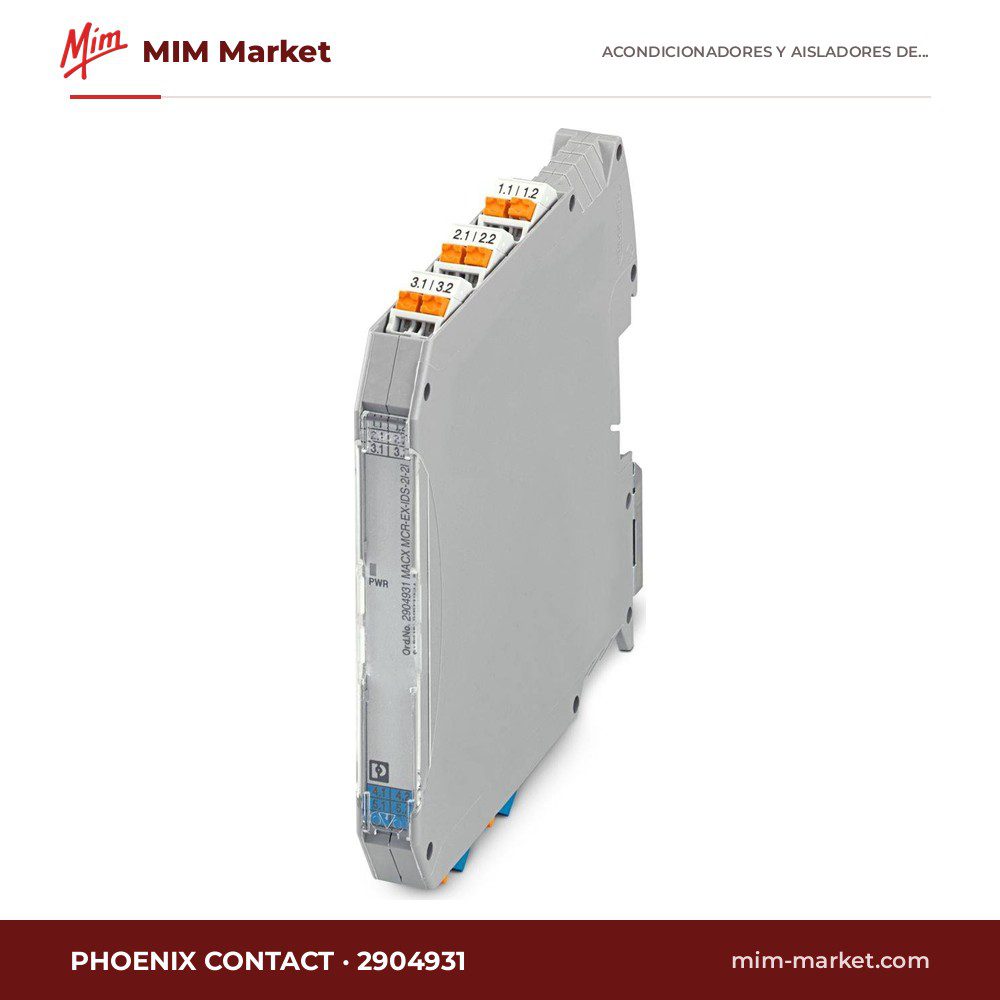 Acondicionador de salida Ex i de 2 canales Phoenix Contact MACX MCR-EX-IDS-2I-2I-SP 2904931 – 0/4…20 mA, HART, push-in