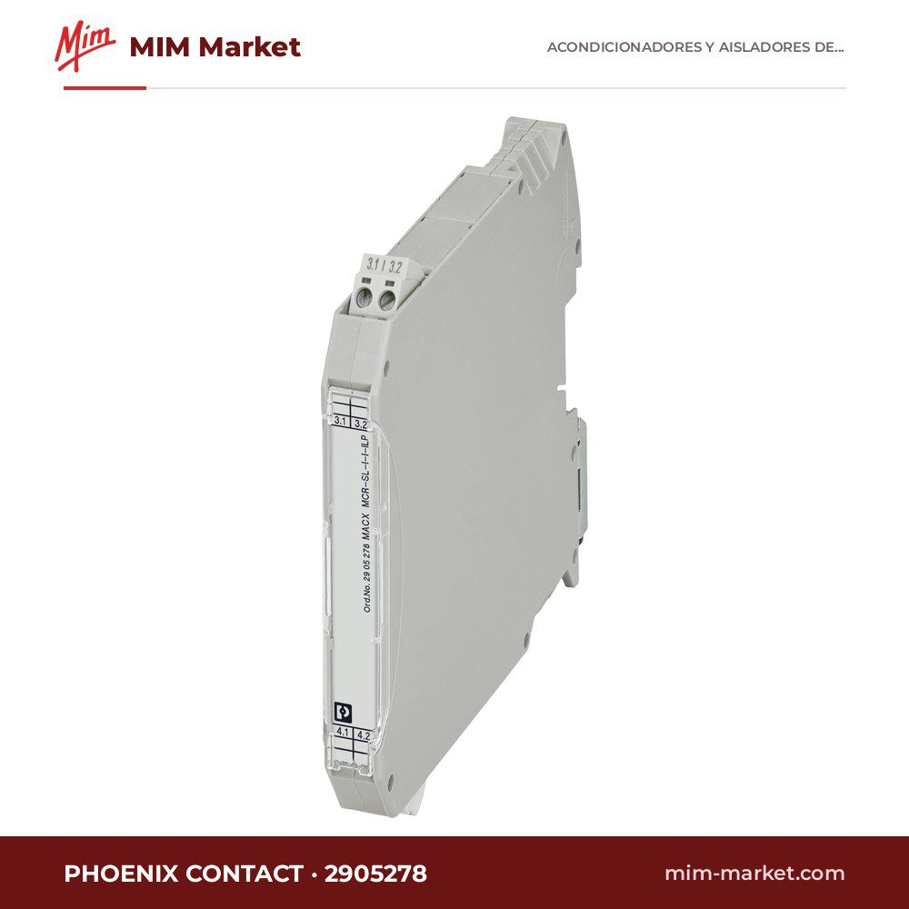 Aislador pasivo alimentado por el lazo de entrada Phoenix Contact MACX MCR-SL-I-I-ILP 2905278 – 1 canal, corriente/corriente